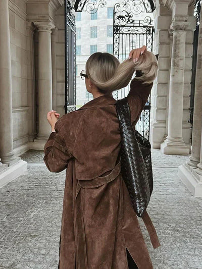 Ella | Suede Trench Coat