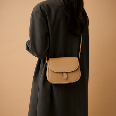 Compact crossbody bag with timeless design for women.