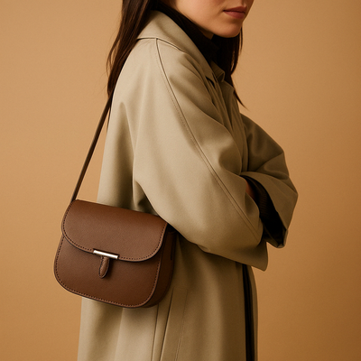 Compact crossbody bag with timeless design for women.