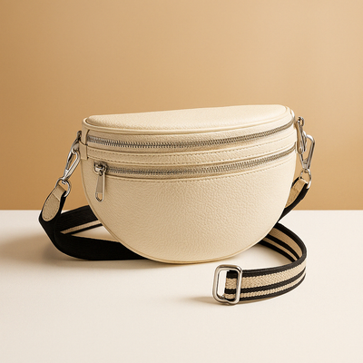 Crossbody bag with double zipper and timeless design for women.