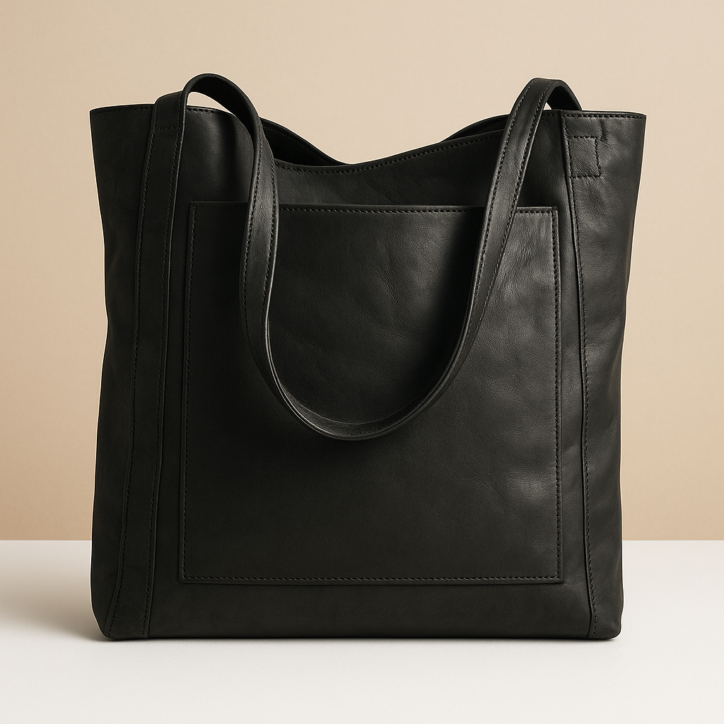 Elegant handmade faux leather shoulder bag for women.