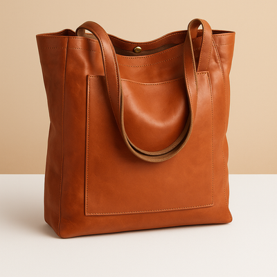 Elegant handmade faux leather shoulder bag for women.