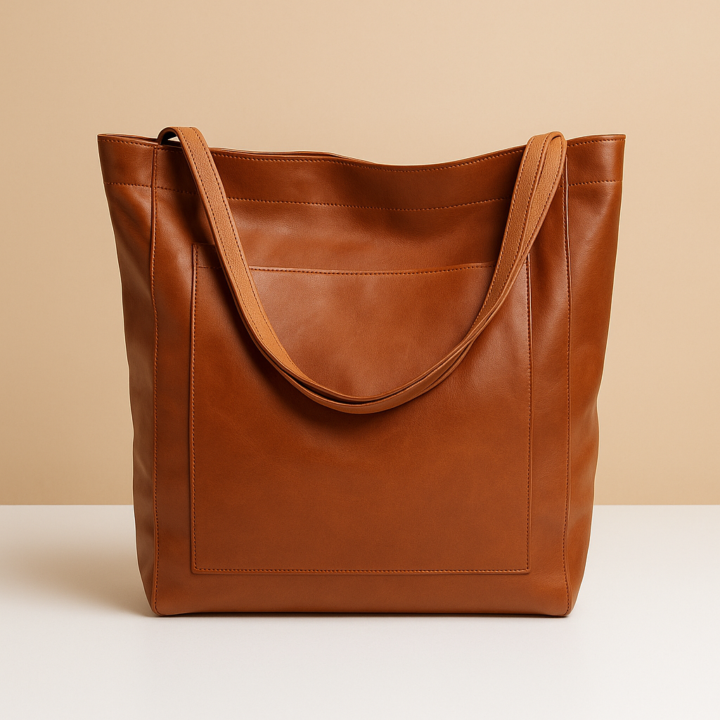 Elegant handmade faux leather shoulder bag for women.