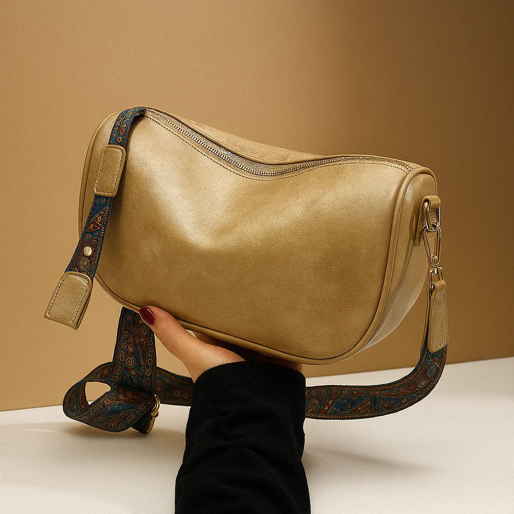 Structured crossbody bag with timeless design for women.